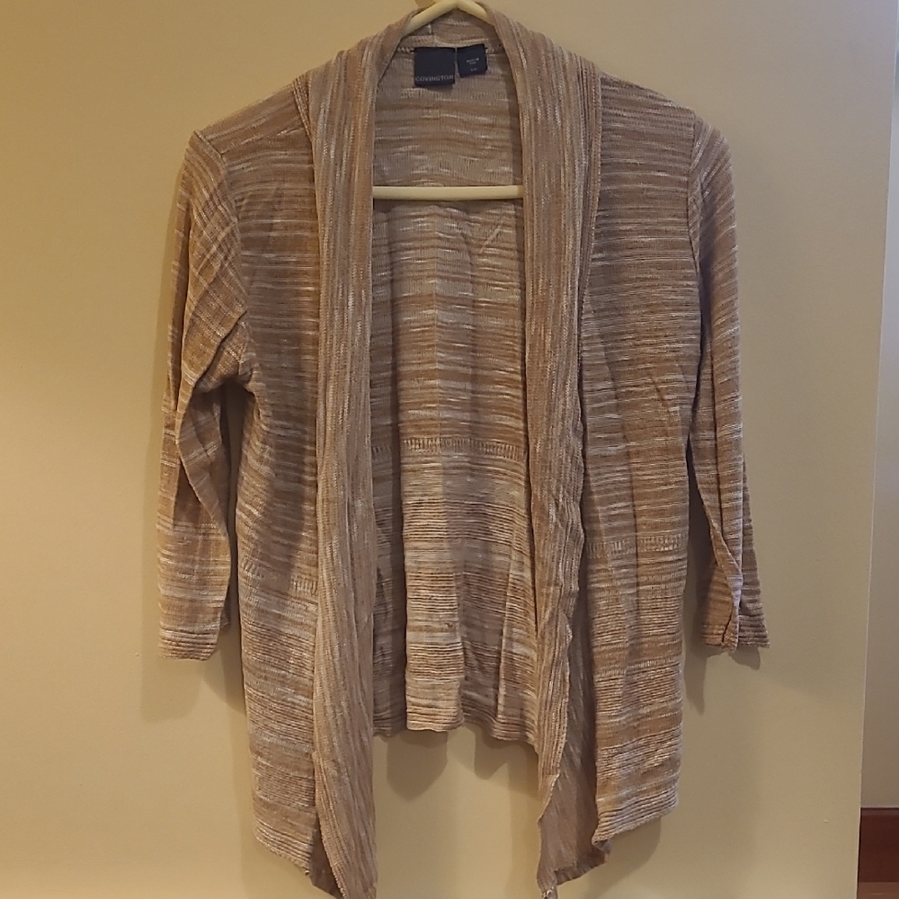 Covington Women's Tan Striped Cardigan